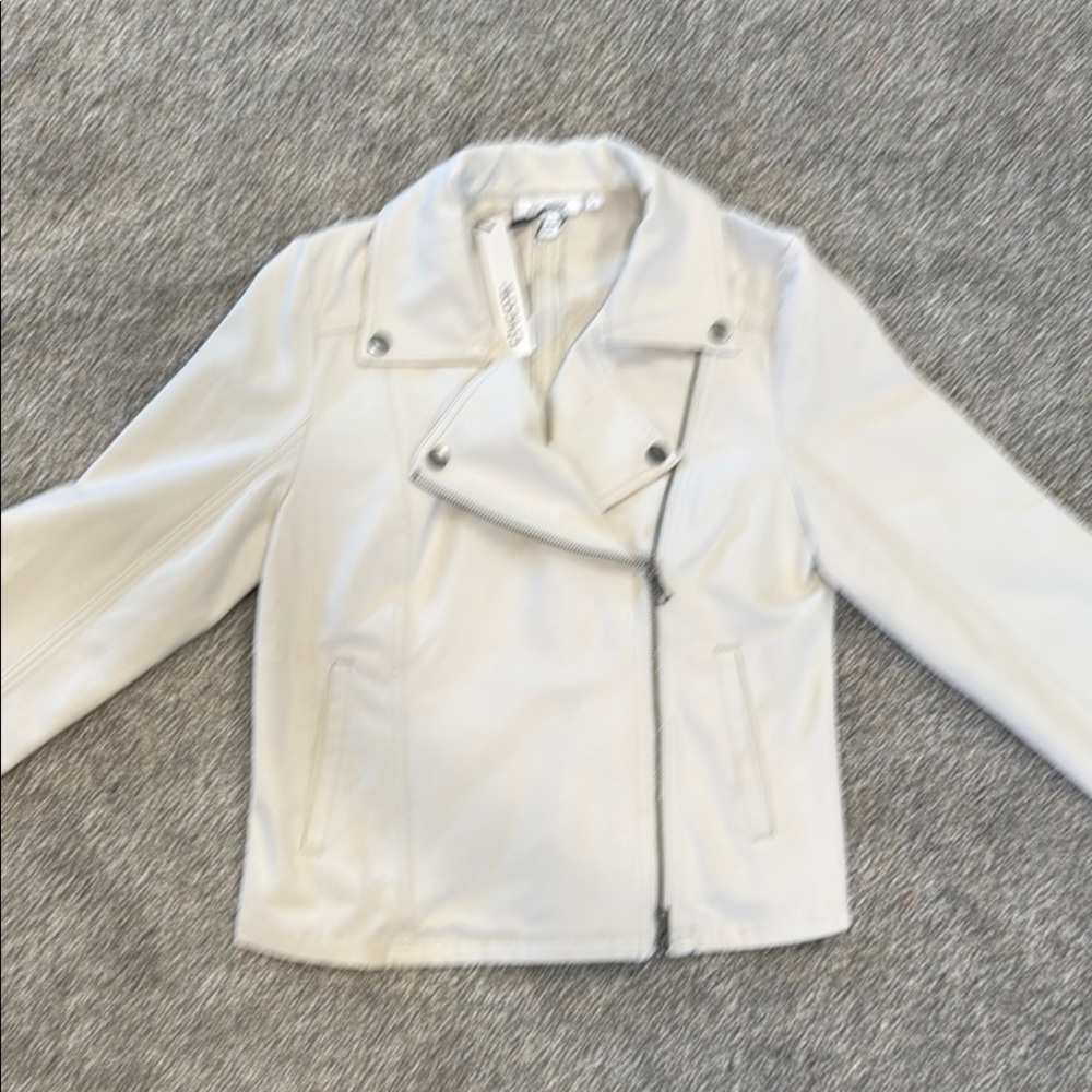 Women's White Biker Jacket